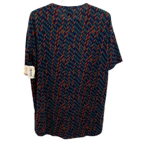 NWT LuLaRoe Irma Tunic Shirt Top Size S Multicolor Geometric Square Pattern - Picture 2 of 7